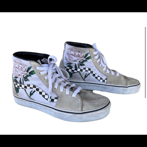 VANS Sk8-Hi Checker Floral ivory Shoes - Picture 3 of 9